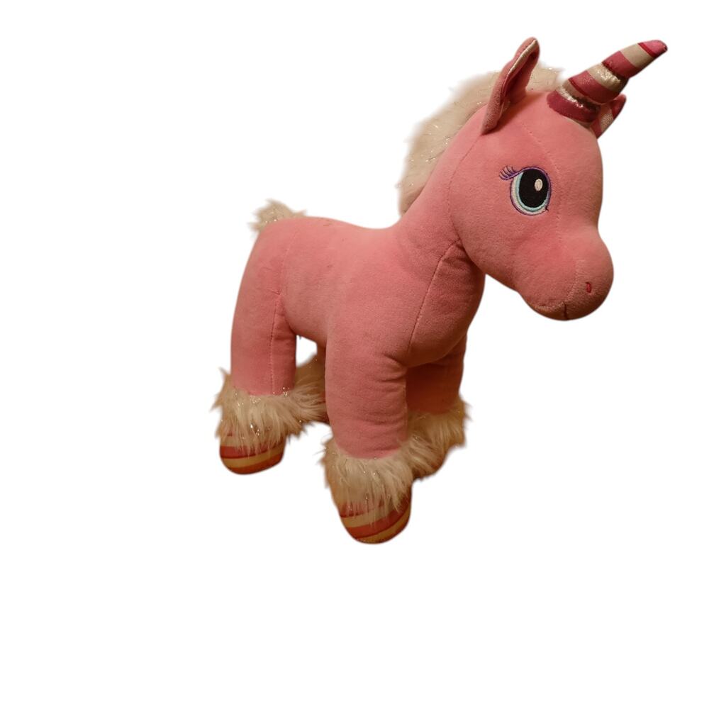 Build-A-Bear Pink Unicorn Plush 12” Striped Horn Stuffed Animal Barbiecore - Picture 7 of 10